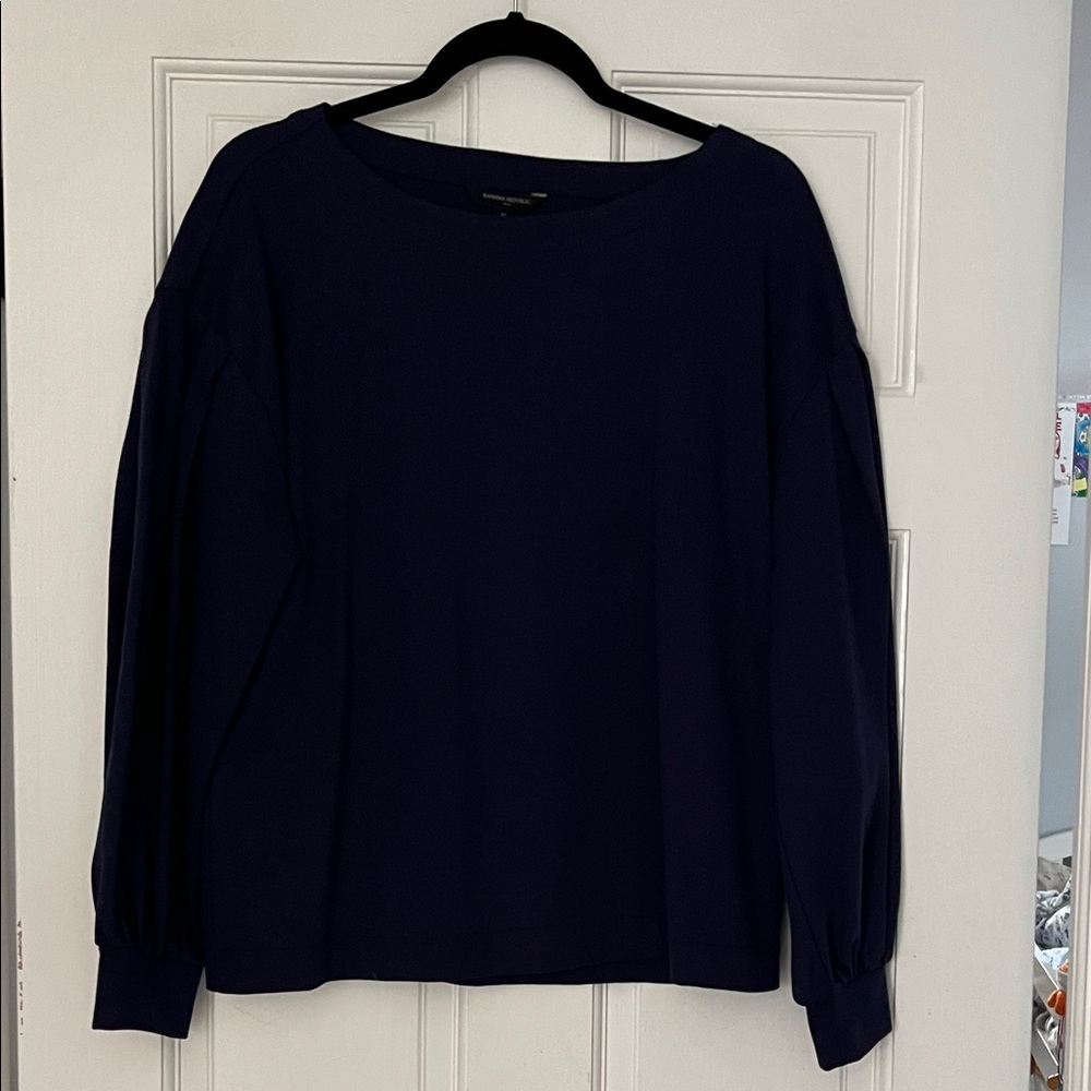 Banana Republic Factory Dark Blue Long Sleeve Top